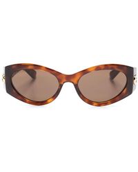 Gucci - Double G Oval-Frame Sunglasses - Lyst