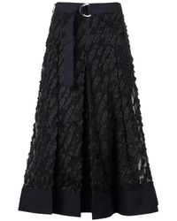 3.1 Phillip Lim - Belted Textured-Finish Midi Skirt - Lyst