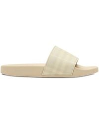 Burberry - Check-Print Slides - Lyst