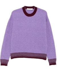 Tela - Striped-Trim Crew-Neck Sweater - Lyst
