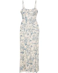 Sandro - Floral-print Lace-up Maxi Dress - Lyst