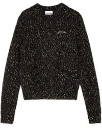 Ganni - Bestickter Pullover mit Rundhalsausschnitt - Lyst