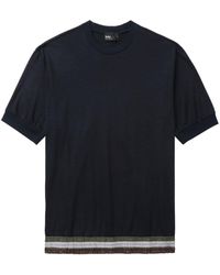 Kolor - T-shirt en coton à bords rayés - Lyst