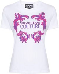 Versace - Barocco Logo-print Cotton T-shirt - Lyst