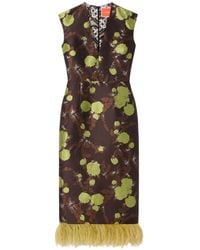La DoubleJ - Sleek Dress With Feathers - Lyst