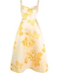 Emilia Wickstead - Floral-Print Midi Dress - Lyst