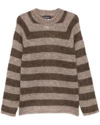Emporio Armani - Striped Mohair-Blend Sweater - Lyst