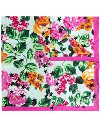 KENZO - Floral-Print Star-Print Scarf - Lyst