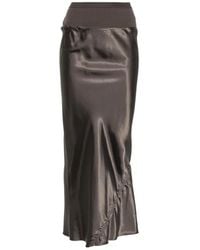 Rick Owens - Ribbed Gathered Maxi Skirt - Lyst