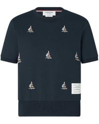 Thom Browne - Cotton Milano Sailboat Rib T-Shirt - Lyst