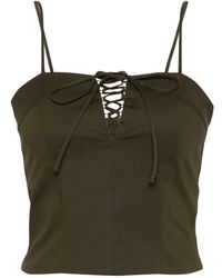 FEDERICA TOSI - Lace-up Cropped Top - Lyst
