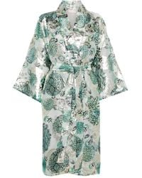 Dolci Follie - Metallic-Print Mid-Length Robe - Lyst