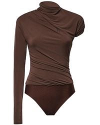 Pinko - Asymmetric Draped Bodysuit Top - Lyst
