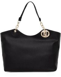 Liu Jo - Logo-Plaque Pebbled-Effect Tote Bag - Lyst