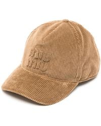 Miu Miu - Ribfluwelen Honkbalpet Met Logo-Applicatie - Lyst