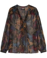 Zadig & Voltaire - Horse-Print Lace-Up Top - Lyst