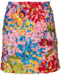 Carolina Herrera - Sequin-embellished Straight Skirt - Lyst