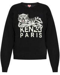 KENZO - Logo-Embroidered Cotton Sweatshirt - Lyst