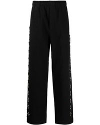 Bode - Concord Beaded Cotton Trousers - Lyst