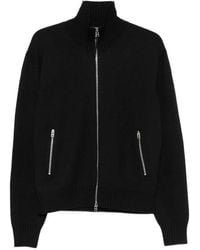 Tom Ford - Leather-Patch Zip-Up Cardigan - Lyst