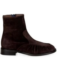 Status - Ruched Suede Ankle Boots - Lyst