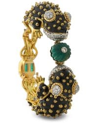 David Webb - Twin Frog Emerald And Diamond Bracelet - Lyst