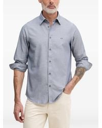 ARMANI EXCHANGE - Logo-Embroidered Long-Sleeve Shirt - Lyst