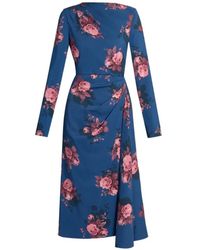 Erdem - Floral-Print Draped Dress - Lyst