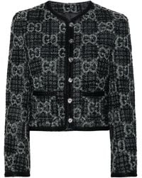Gucci - Monogram-pattern Bouclé-texture Wool And Cotton-blend Jacket - Lyst