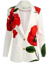 Alice + Olivia - Elna Floral-Print Notched-Lapels Blazer - Lyst
