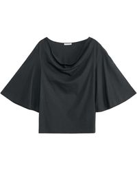By Malene Birger - T-Shirt Mit Drapiertem Kragen - Lyst