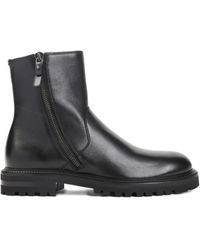 Giorgio Armani - Zip Leather Boots - Lyst
