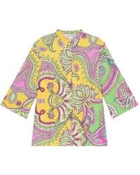 Maliparmi - Guru-Collar Paisley-Print Shirt - Lyst