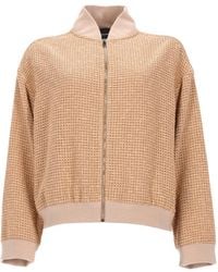 Fabiana Filippi - Textured-Finish Zip-Up Bomber Jacket - Lyst