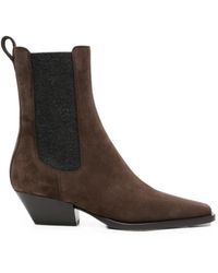 Brunello Cucinelli - Bottines En Daim À Taille Élastiquée - Lyst