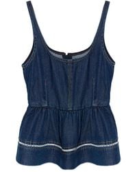 Munthe - Rulst Peplum-Hem Top - Lyst