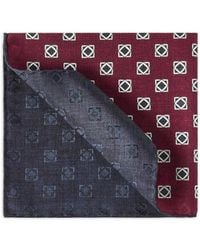 Brunello Cucinelli - Silk Geometric-Pattern Pocket Square - Lyst