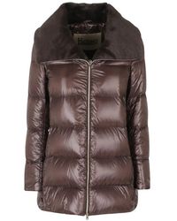 Herno - Plumífero Con Cuello De Pelo Artificial - Lyst