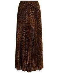 Ralph Lauren - Leopard-Pattern Pleated Midi Skirt - Lyst