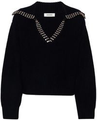 Sandro - Crystal-Embellished Wool Jumper - Lyst