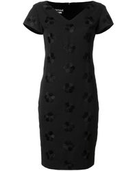 Boutique Moschino V-neck Floral Embroidered Dress - Zwart
