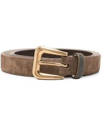 Brunello Cucinelli - Monili-Embellished Suede Belt - Lyst