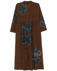 Yavi - Tita Pleated Midi Dress - Lyst