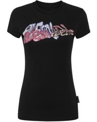 Philipp Plein - T-Shirt Orné De Cristal À Logo Imprimé - Lyst