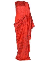 ‎Dima Ayad - Polka Dot One-Shoulder Maxi Dress - Lyst