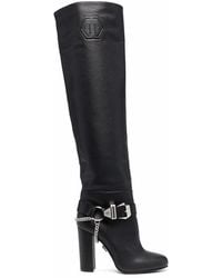 Philipp Plein - Buckle-detail Knee-high Boots - Lyst