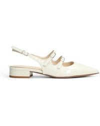 Anna F. - Patent-Finish Slingback Flat Pumps - Lyst