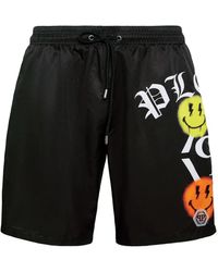 Philipp Plein - Logo-Print Swim Shorts - Lyst