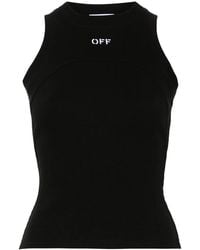 Off-White c/o Virgil Abloh - Logo-Embroidered Ribbed Tank Top - Lyst