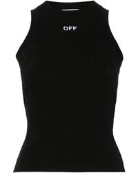 Off-White c/o Virgil Abloh - Débardeur Nervuré À Logo Brodé - Lyst